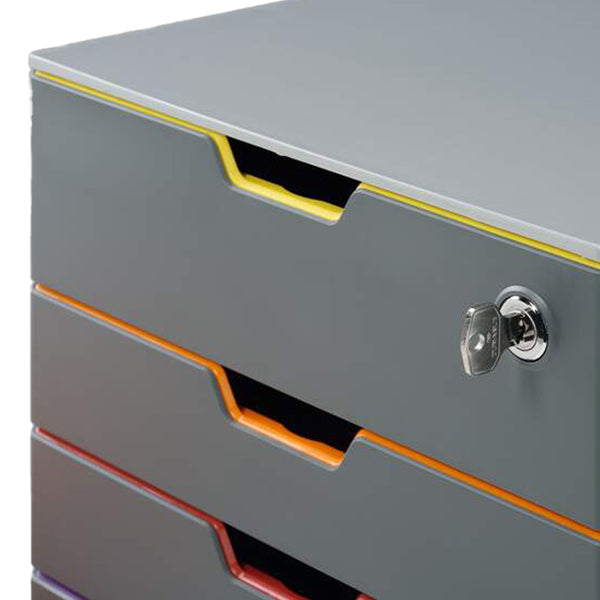 Cassettiera Varicolor Safe - 28 x 29,2 x 35,6 cm - 4 cassetti - con serratura - Durable