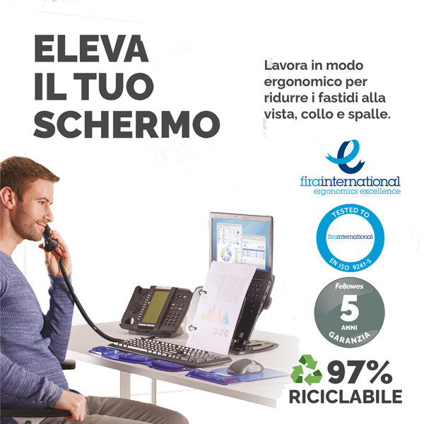 Supporto notebook Professional Series - hub USB - leggio - Fellowes