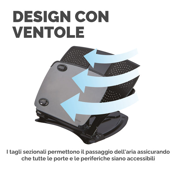 Supporto notebook Professional Series - hub USB - leggio - Fellowes