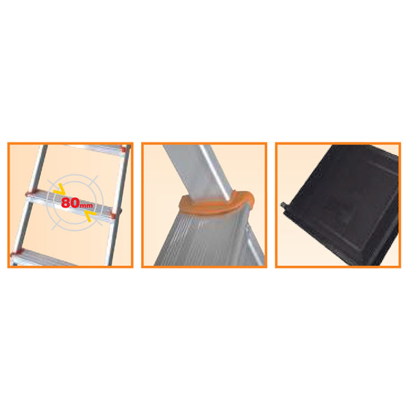 Scala domestica Stella Basic - 3 gradini - alluminio - Marchetti