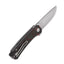 Dettaglio lama 14C28N satin QSP Osprey G-10 CF tritato rosso