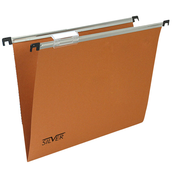 Cartella sospesa Silver - cassetto - interasse 33 cm - fondo V - 31,2 x 25 cm -  arancio - Bertesi