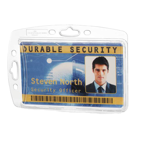 Portabadge rigido - 5,4 x 8,7 cm - trasparente - Durable - conf. 10 pezzi