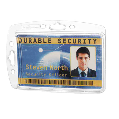 Portabadge rigido - 5,4 x 8,7 cm - trasparente - Durable - conf. 10 pezzi