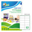 Etichette adesive LP4W - in carta - con margini - permanenti - 105 x 48 mm - 12 et/fg - 100 fogli - bianco - Tico