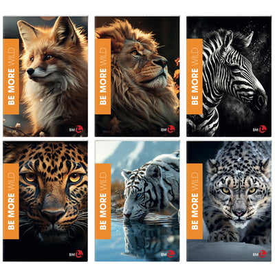 Maxiquaderno Be More Wild - A4 - rigo di 3a - 36+2 fogli - 100gr - BM