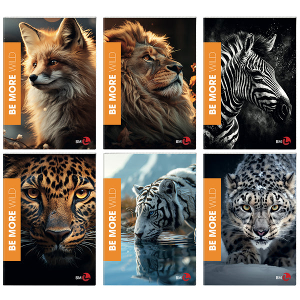 Maxiquaderno Be More Wild - A4 - 4mm c/margine - 36+2 fogli - 100gr - BM