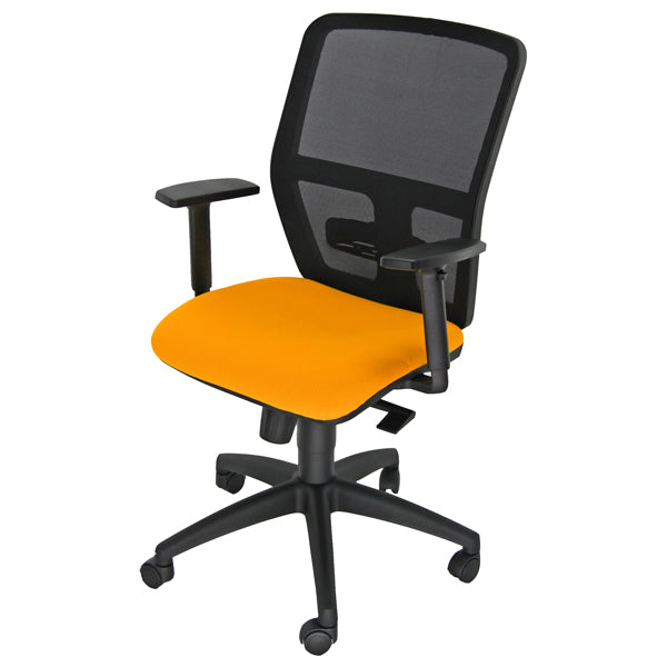 Seduta operativa ergonomica Kemper A - braccioli regolabili - arancio - Unisit