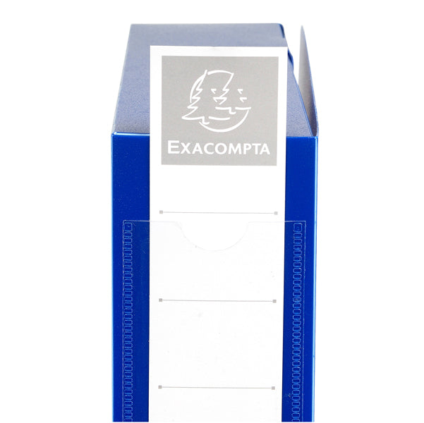 Scatola per archivio box - con bottone - 25 x 33 cm - dorso 6 cm - blu - Exacompta