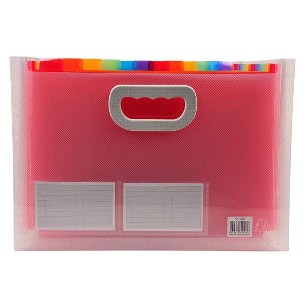 Classificatore con maniglia Crystal - 24 tasche - 33 x 23.5 x 25 cm - PP - Exacompta