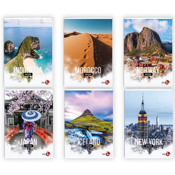 Maxiquaderno Travel fantasia - A4 - 1 rigo - 40+2 fogli - 80gr - BM