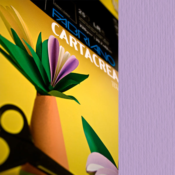 Cartoncino CartaCrea - 35 x 50 cm - 220 gr - violetto - Fabriano -  blister 10 fogli