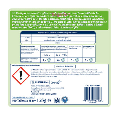 Tabs Eco 3in1 per lavastoviglie - Svelto - fustino da 100 tabs da 20 gr