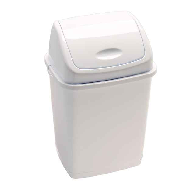 Pattumiera con coperchio basculante Rif Basic - 36x29x55 cm - 35 L - bianco - Medial