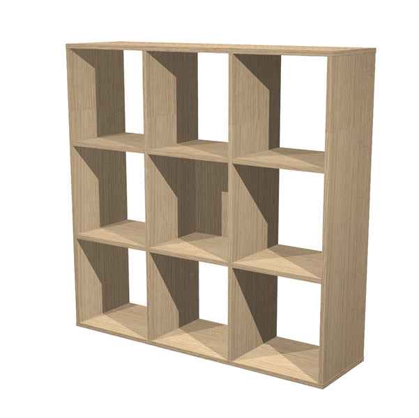 Libreria casellario Rainbow - 9 caselle - 104,1x29,2x103,9 cm - rovere