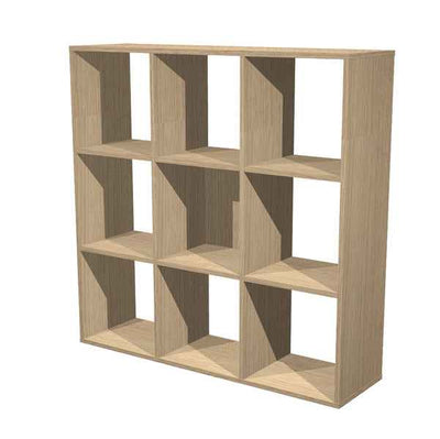 Libreria casellario Rainbow - 9 caselle - 104,1x29,2x103,9 cm - rovere