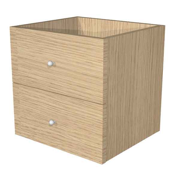 Cassettiera per casellario Rainbow - 2 cassetti - 32,5x28,8x32,5 cm - rovere