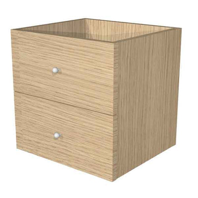 Cassettiera per casellario Rainbow - 2 cassetti - 32,5x28,8x32,5 cm - rovere