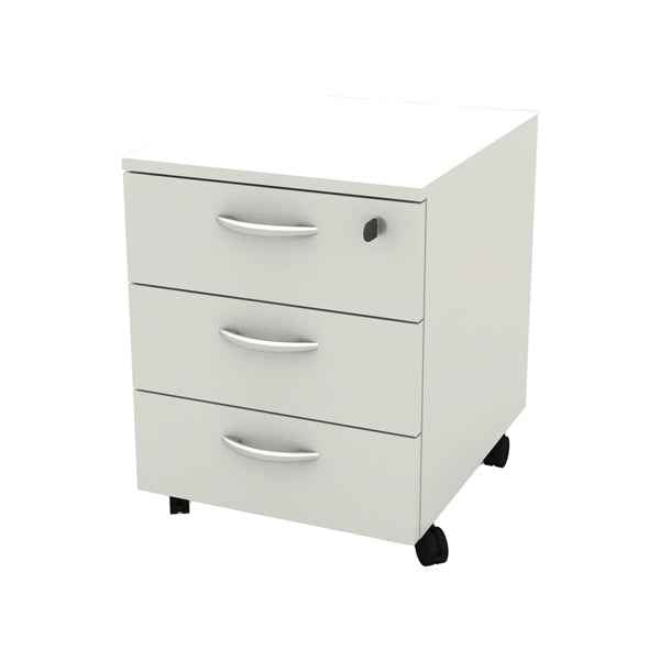 Cassettiera Rainbow - 3 cassetti - con ruote - 41 x 50 x 52,2 cm - bianco