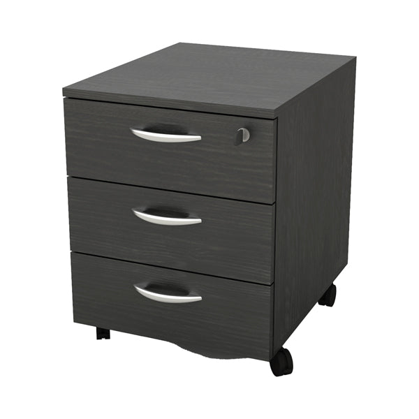 Cassettiera Rainbow - 3 cassetti - con ruote - 41 x 50 x 52,2 cm - nero venato