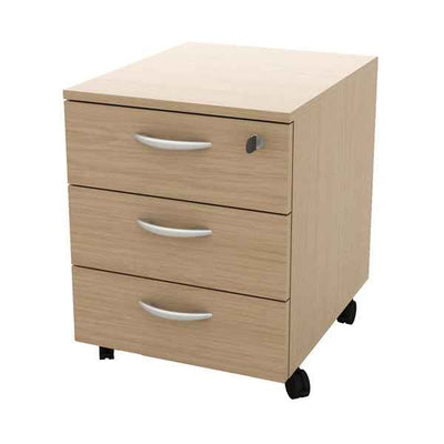 Cassettiera Rainbow - 3 cassetti - con ruote - 41 x 50 x 52,2 cm - rovere