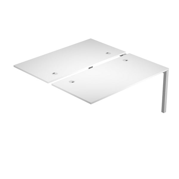 Postazione doppia aggiuntiva per scrivanie Agorà - 180 x 168 x 72,5 cm - bianco