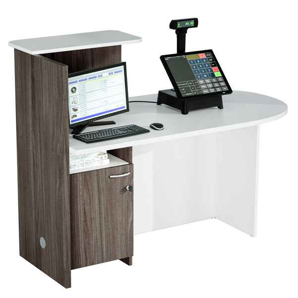 Reception concept - destra - 145 x 83 x 117 cm - bianco/frassino toscano