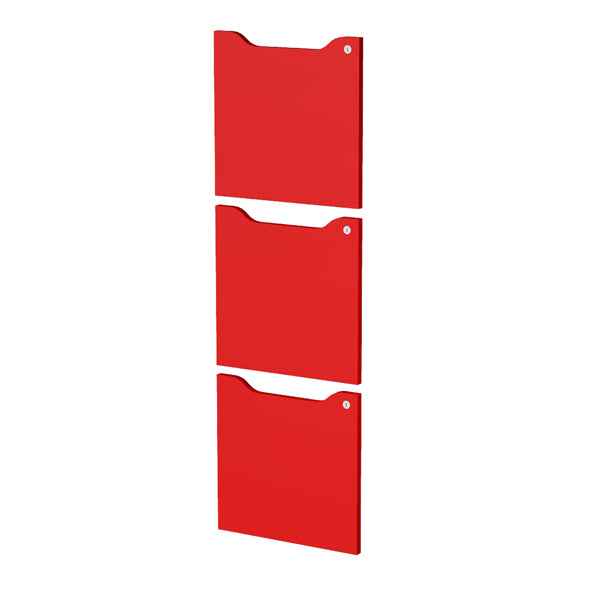 Set 3 ante per casellari Maxi Rainbow - con serratura - 36,8 x 36,8 cm - rosso