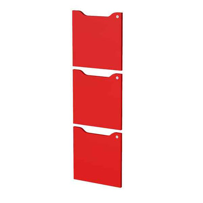 Set 3 ante per casellari Maxi Rainbow - con serratura - 36,8 x 36,8 cm - rosso