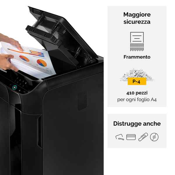 Distruggidocumenti AutoMax 350C - a frammenti - 68L - Fellowes
