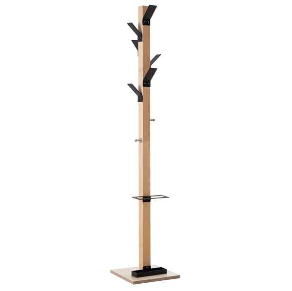 Appendiabiti Easycloth - con portaombrelli - 6 posti - 35 x 35 x 180 cm - legno/nero - Paperflow