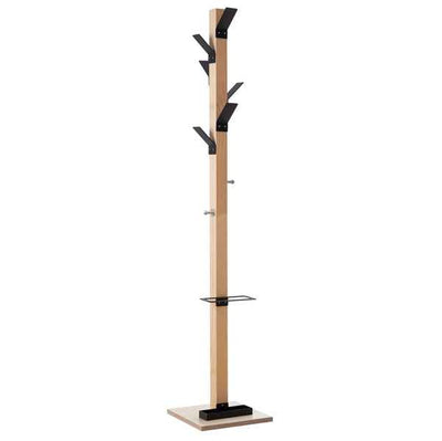 Appendiabiti Easycloth - con portaombrelli - 6 posti - 35 x 35 x 180 cm - legno/nero - Paperflow