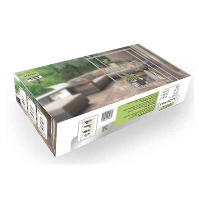 Kit scaffale Archimede Outdoor - 3 ripiani - 36 x 60 x75 cm - acciaio zincato - cromato - Serena Group