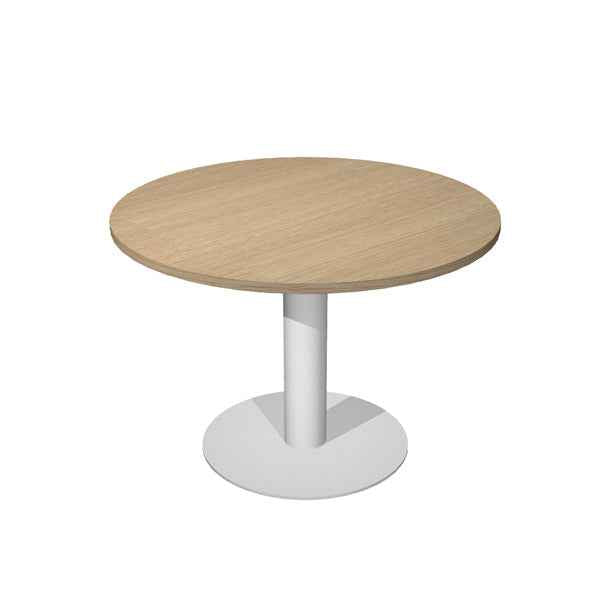 Tavolo riunione Agorà Direction - tondo - diametro 120 cm - H 73 cm - gamba metallo - rovere