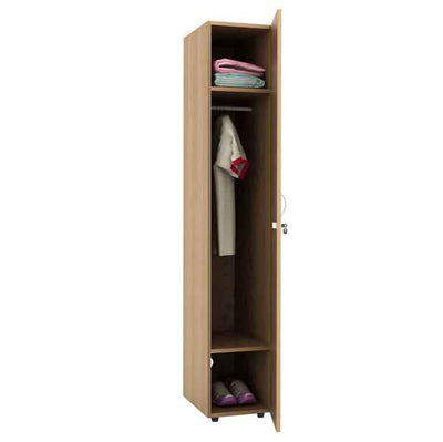 Armadio guardaroba - 1 anta - 33 x 52 x 185 cm - noce chiaro