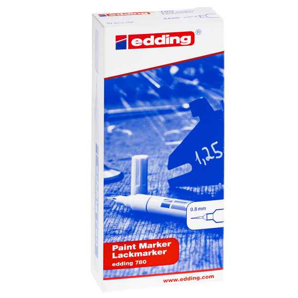Marcatore permanente a vernice 780 - punta tonda extra fine - 0,8 mm - rosso  - Edding