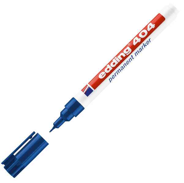 Marcatore permanente 404  - punta tonda extra fine  - 0,75 mm - blu - Edding