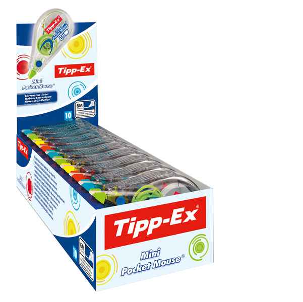 Correttore a nastro Mini Pocket Mouse - 5 mm x 6 mt - colori assortiti - Tipp-Ex - conf. 10 pezzi