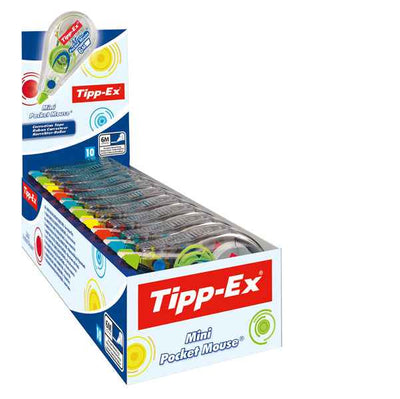 Correttore a nastro Mini Pocket Mouse - 5 mm x 6 mt - colori assortiti - Tipp-Ex - conf. 10 pezzi