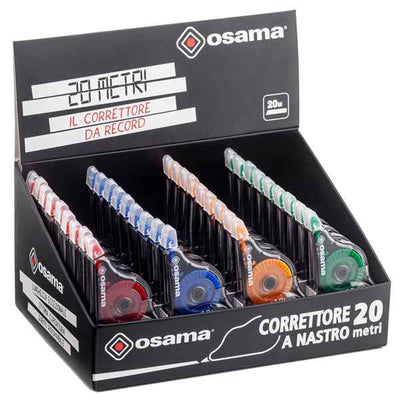 Correttore a nastro 20 Metri - 5 mm x 20 m - involucro colori assortiti - Osama