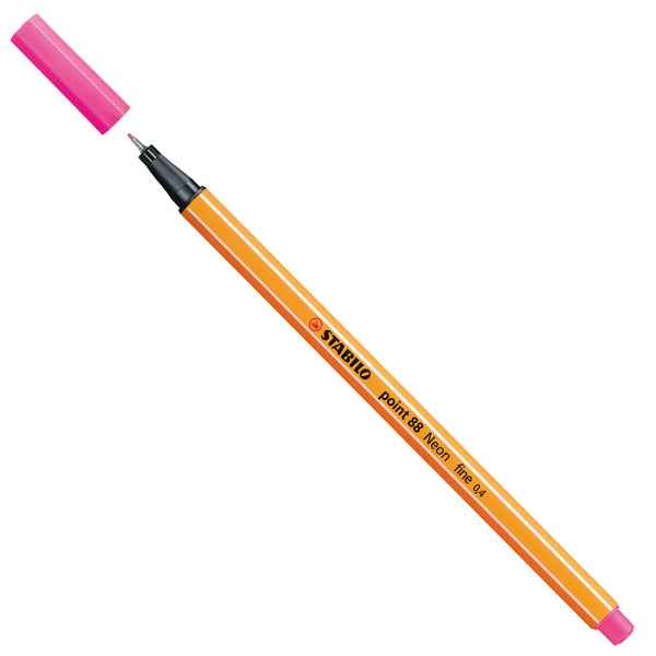 Fineliner Point 88 - tratto 0,4 mm - colori assortiti neon - Stabilo - conf. 6 pezzi