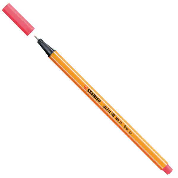 Fineliner Point 88 - tratto 0,4 mm - colori assortiti neon - Stabilo - conf. 6 pezzi