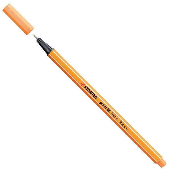 Fineliner Point 88 - tratto 0,4 mm - colori assortiti neon - Stabilo - conf. 6 pezzi