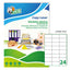Etichette adesive LP4W - in carta - permanenti - 70 x 37 mm - 24 et/fg - 100 fogli - bianco - Tico