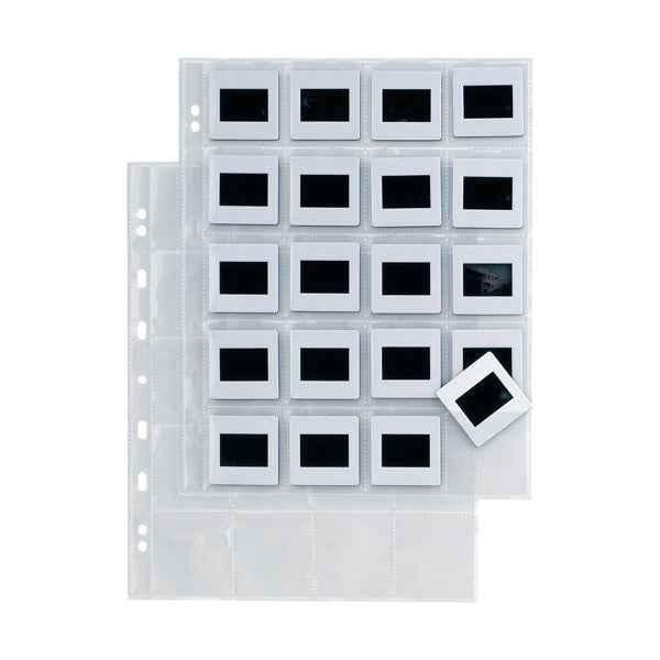 Buste forate Atla F Dia 20 - 22 x 30 cm - PP - porta diapositive 20 spazi 5,5 x 5,5 cm - liscio - Sei Rota - conf. 10 pezzi