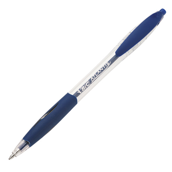 Penne a sfera a scatto Atlantis - punta 1,0mm - blu  - Bic - conf. 30 + 6 pezzi