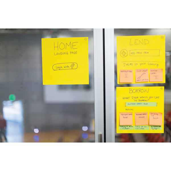 Blocco di fogli Super Sticky Big Notes - BN11-EU - 279 x 279 mm - giallo neon - 30 fogli - Post-it