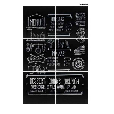 Lavagna da parete XXL - 40 x 40 cm - nero - Securit - set 6 pezzi affiancabili