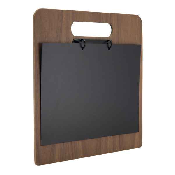 Portamenù a tagliere con anelli Chopping Board - 32 x 24 cm - legno di noce - Securit
