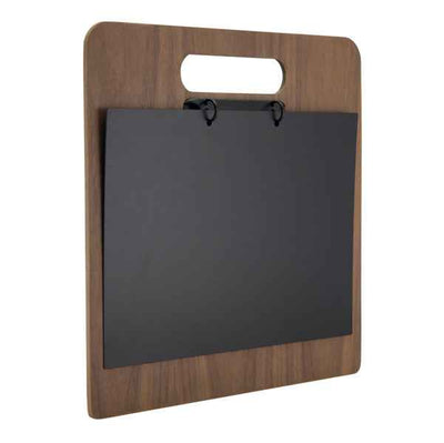 Portamenù a tagliere con anelli Chopping Board - 32 x 24 cm - legno di noce - Securit